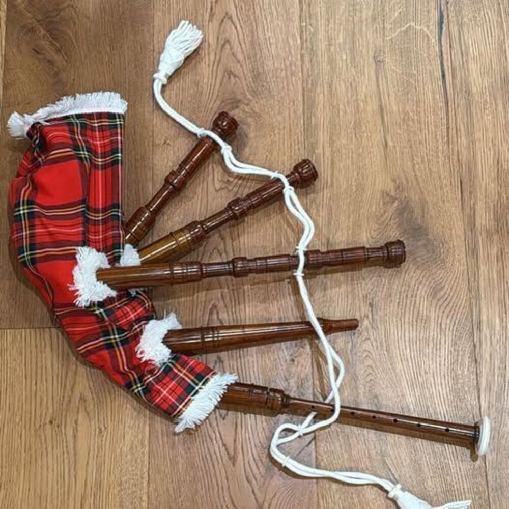 Scottish Bagpipes with Red Tartan Cover (Compact size)